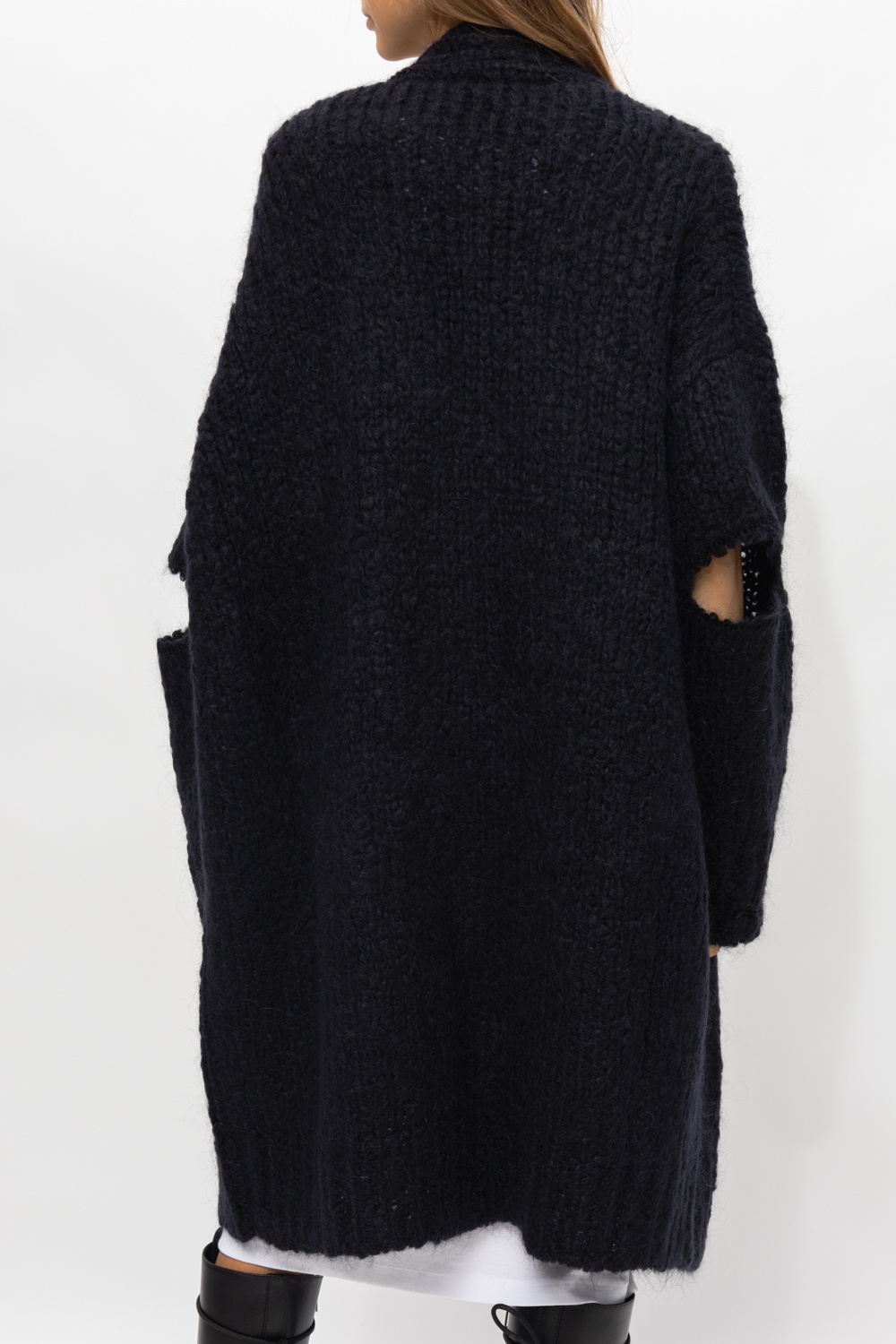 SchaferandweinerShops TW - Navy blue Mohair cardigan Ann